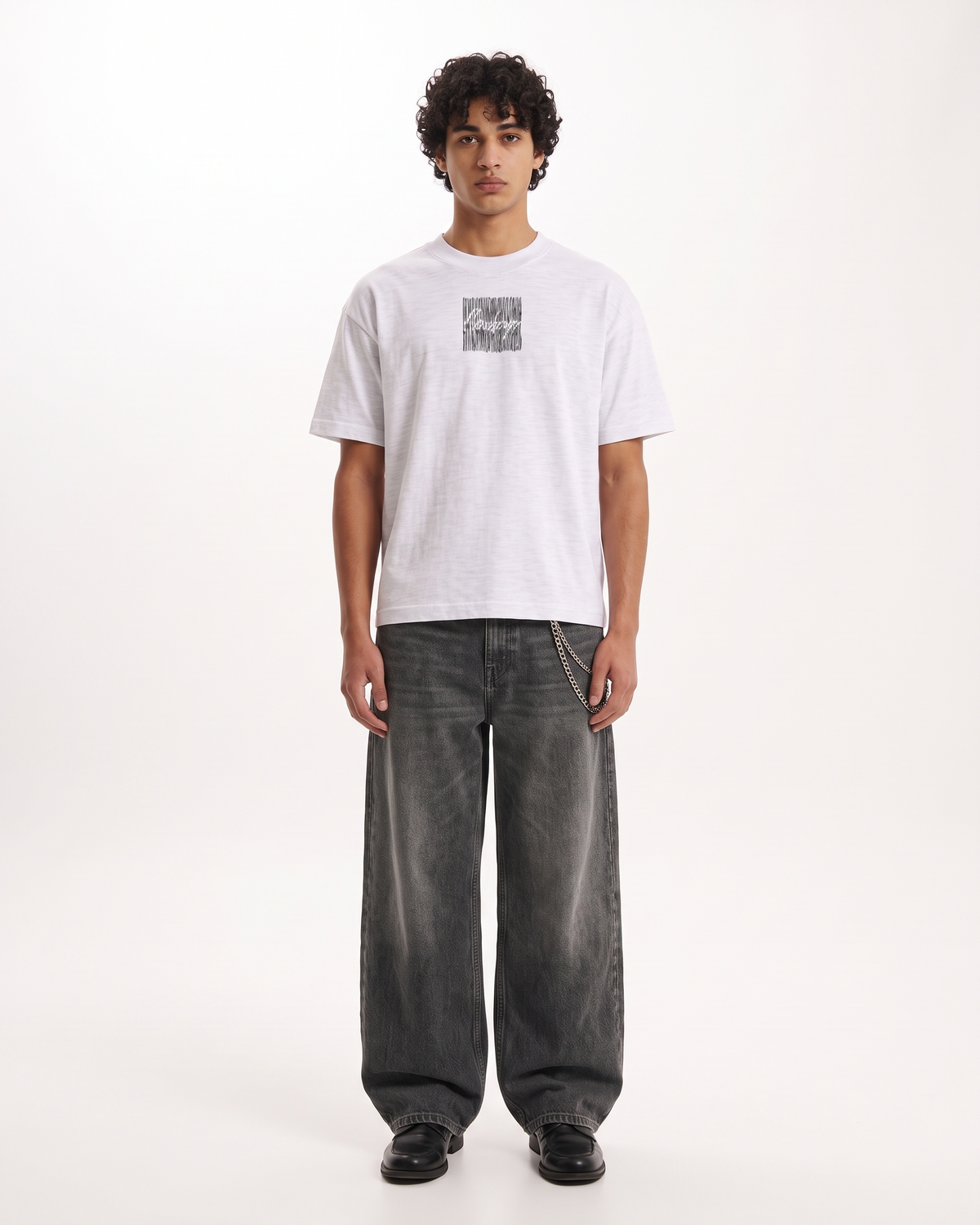 CowBoys Boxy Slub Tee | 180 GSM Dusty White Cotton Slub Graphic T-Shirt