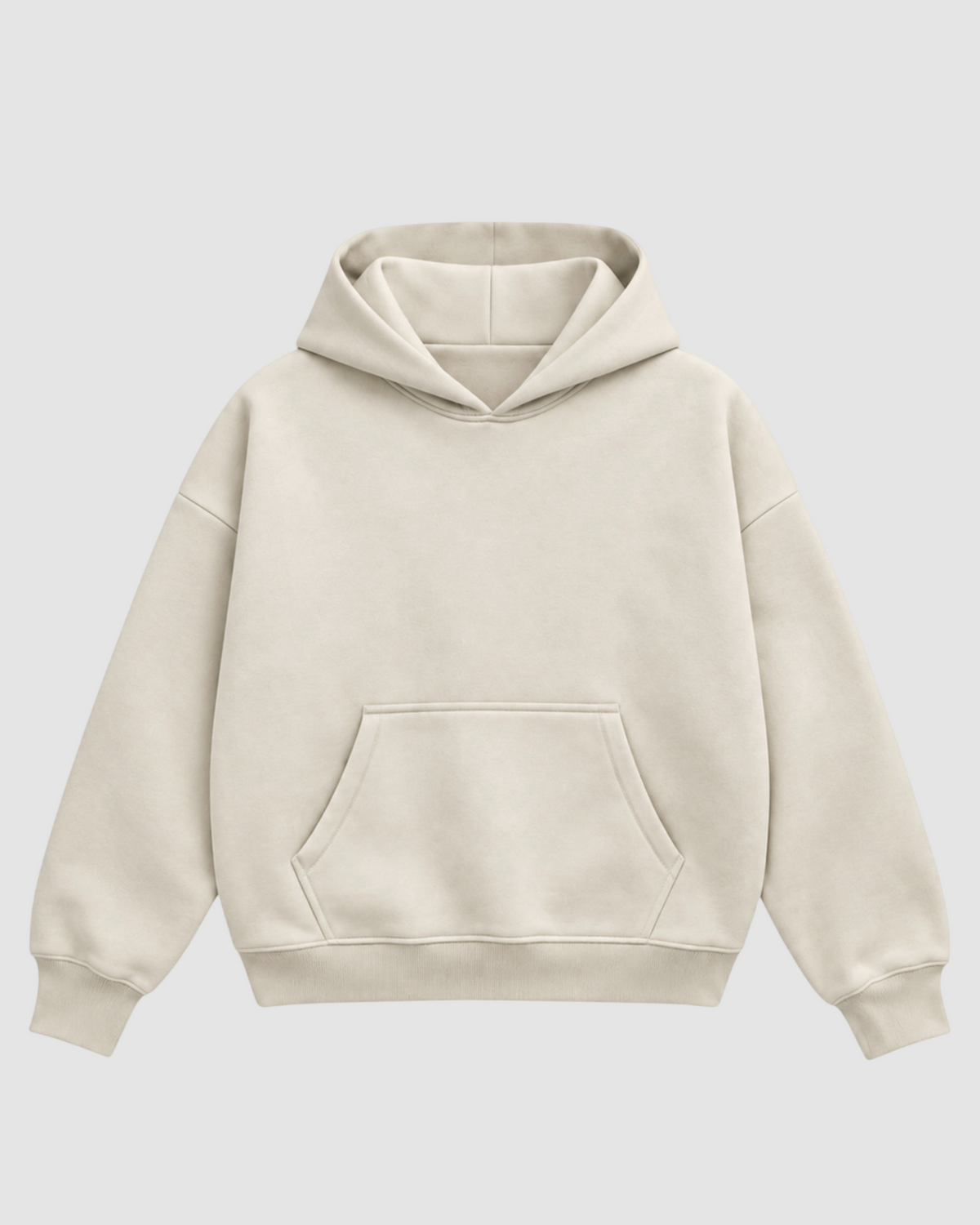 Cream Boxy Hoodie | 360 GSM Cotton Winter Hoodie
